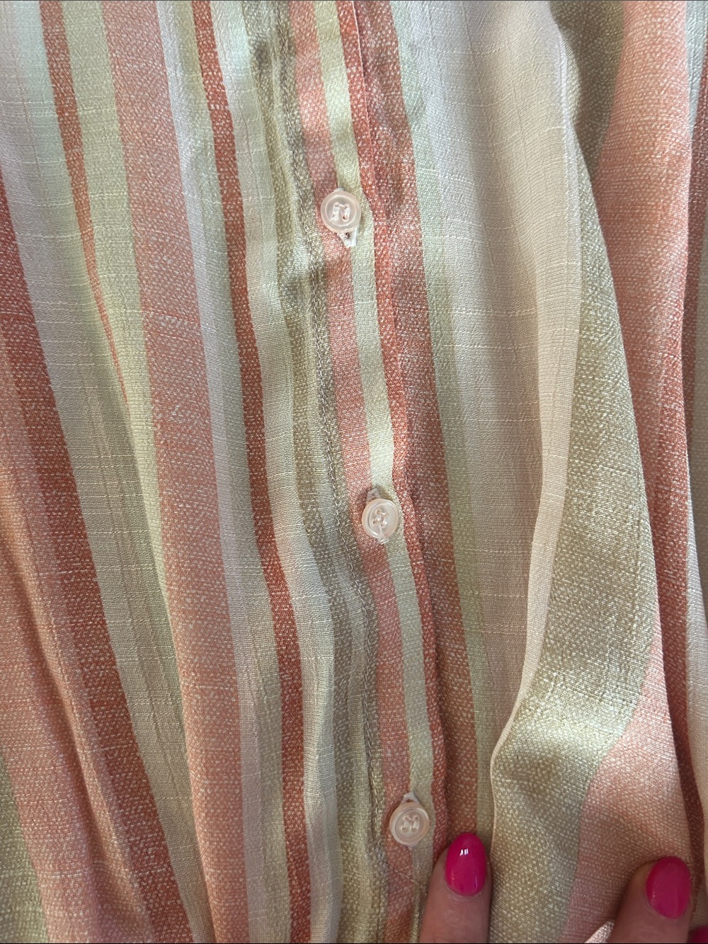 CYNTHIA ROWLEY Coral & Cream Striped Tie-Front Tank - Picture 4 of 4